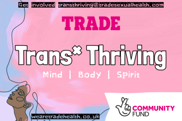 Against a pink, white and blue background (the colours of the Trans Pride flag) is the text 