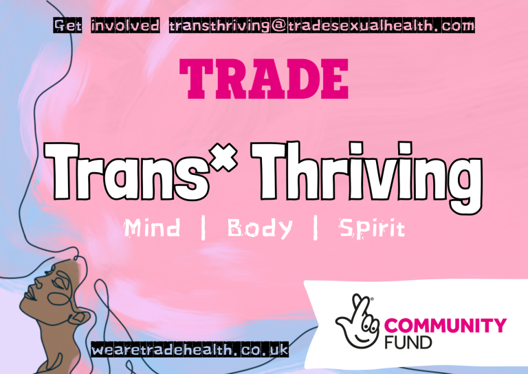 Against a pink, white and blue background (the colours of the Trans Pride flag) is the text 